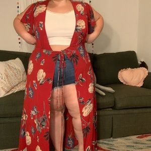 FOREVER 21 tie front duster